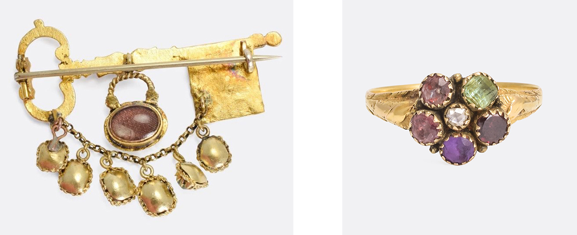 'Regard', brosza oraz pierścionek, ok. 1820, Butter Lane Antiques